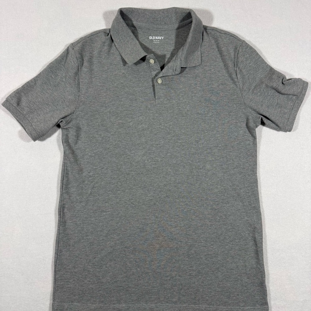 Old Navy Boys' Gray Short Sleeve Polo XL 14/16 EUC